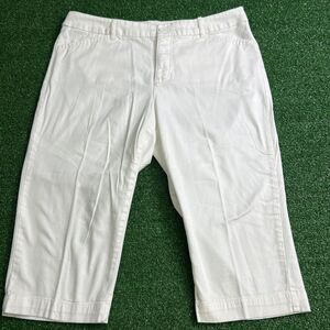 St. John's Bay Women's Size 16 Capri‎ Cropped Pants White Straight Summer Beach